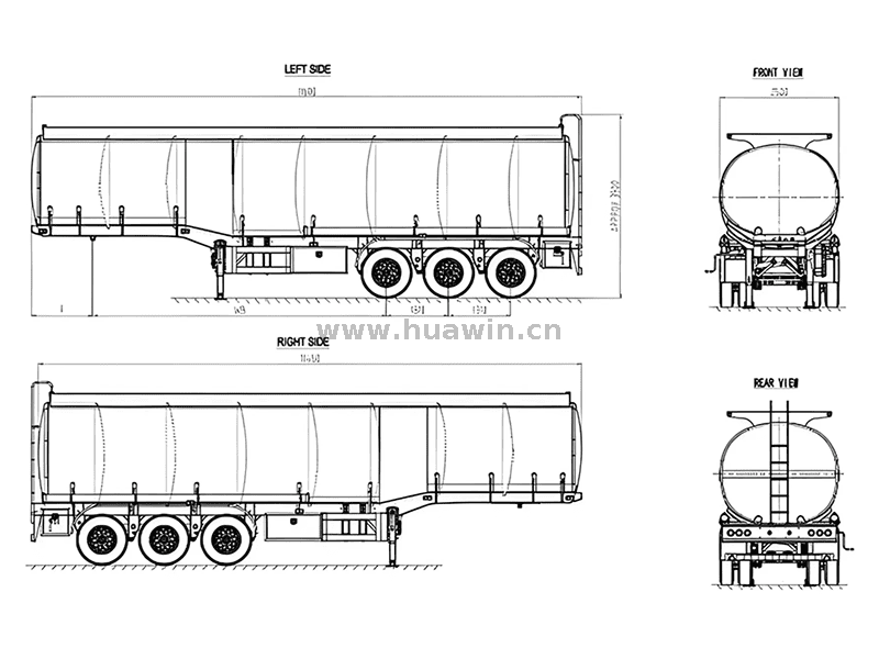 CIMC 3 Axles 46000 Liters Aluminum Alloy Tanker Trailer-1 CIMC 3 eixos 46.000 litros de reboque-tanque de liga de alumínio-1