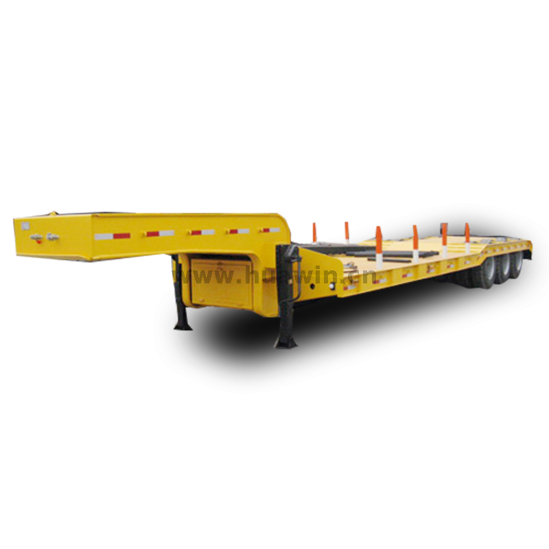 Transportador de escavadeira 70 Ton 4 Axle Low Bed Trailer