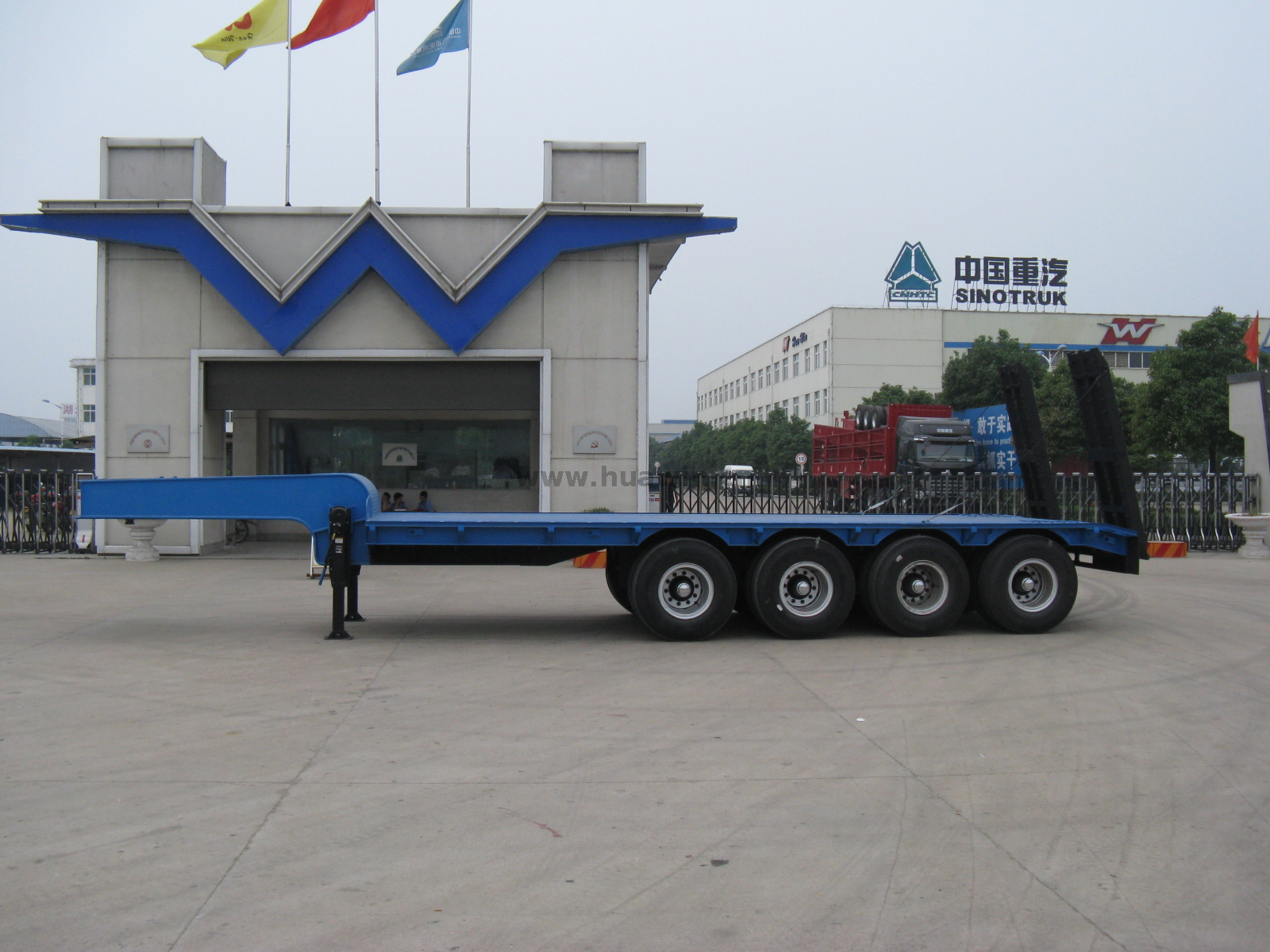 Transportador de escavadeira 70 Ton 4 Axle Low Bed Trailer