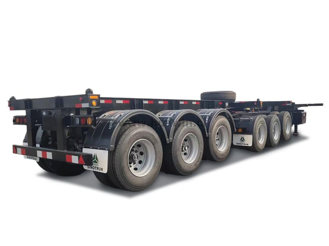 20ft+40ft 3 eixos Superlink Flatbed Trailer