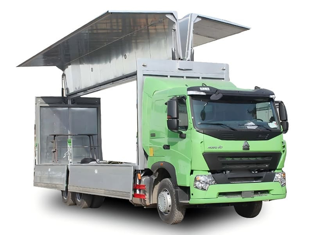 Sinotruk A7 6x4 Asa de alumínio aberta Van Truck